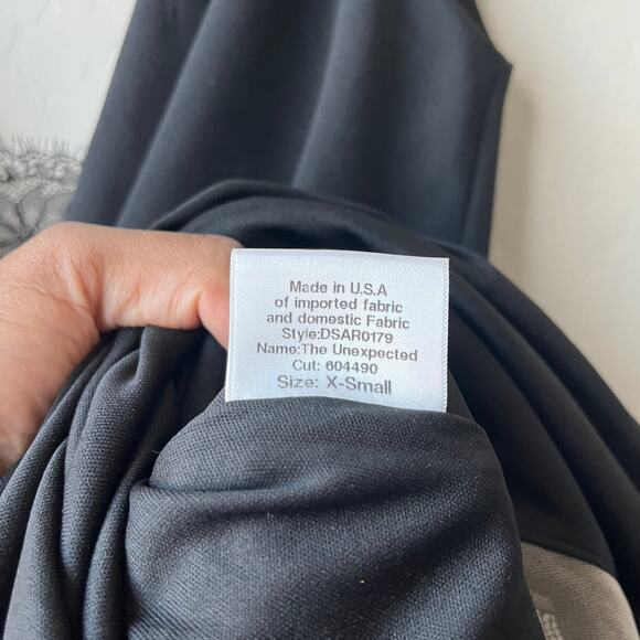 Katie May x Noel and Jean Dress The Unexpected Lace Trim V-Neck Gown Black XS - Picture 12 of 12